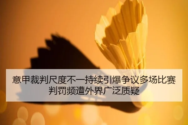 意甲裁判尺度不一持续引爆争议多场比赛判罚频遭外界广泛质疑
